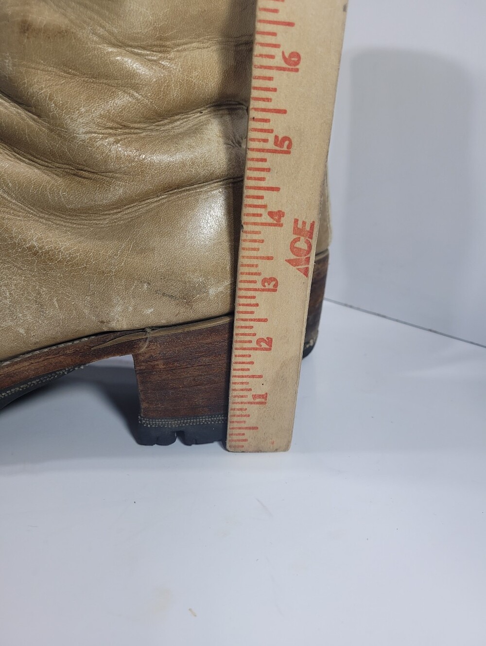 VTG 70s Frye Black Label Campus Banana Short Boots Leather Square Toe 7.5 D - Picture 15 of 16